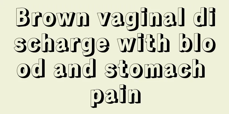 Brown vaginal discharge with blood and stomach pain