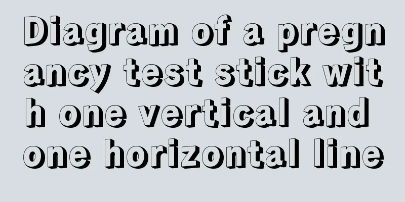 Diagram of a pregnancy test stick with one vertical and one horizontal line