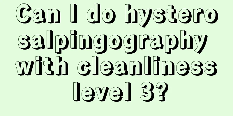 Can I do hysterosalpingography with cleanliness level 3?