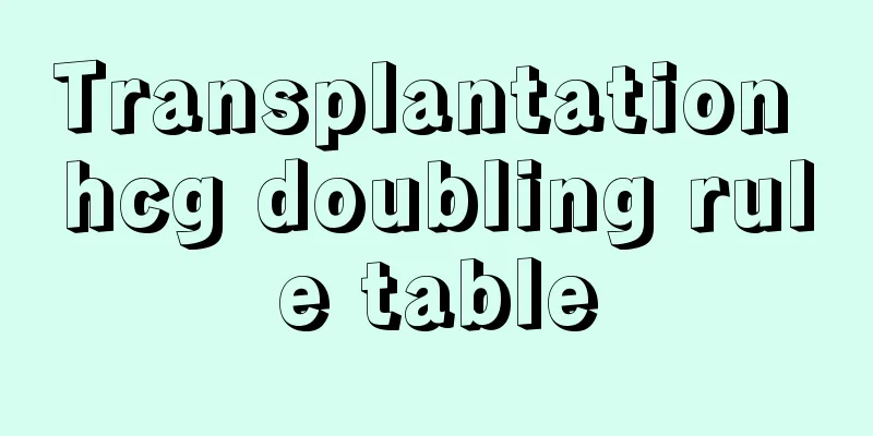 Transplantation hcg doubling rule table