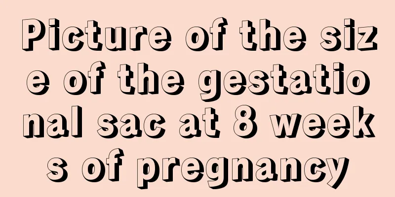 Picture of the size of the gestational sac at 8 weeks of pregnancy