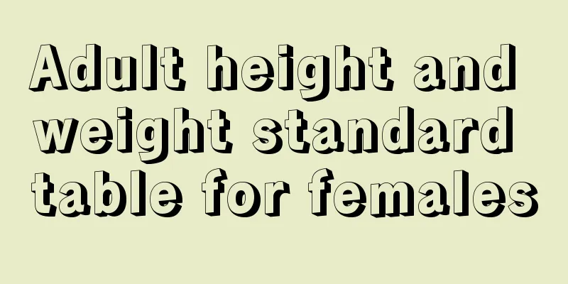 Adult height and weight standard table for females