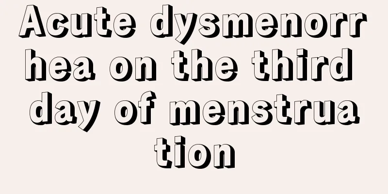 Acute dysmenorrhea on the third day of menstruation