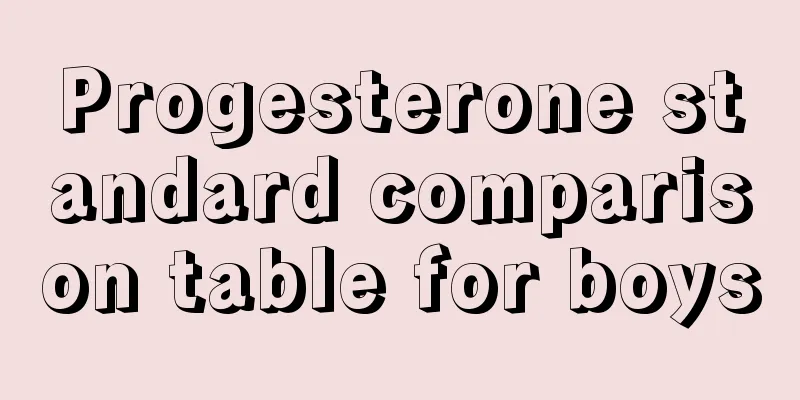 Progesterone standard comparison table for boys