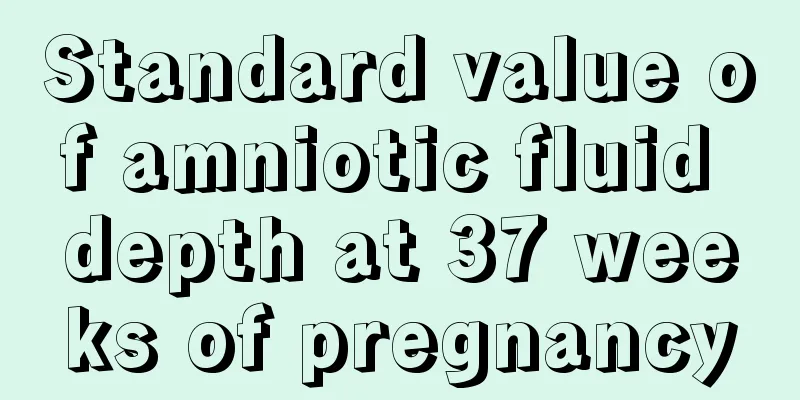 Standard value of amniotic fluid depth at 37 weeks of pregnancy