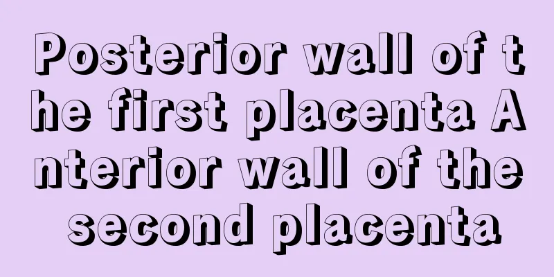 Posterior wall of the first placenta Anterior wall of the second placenta