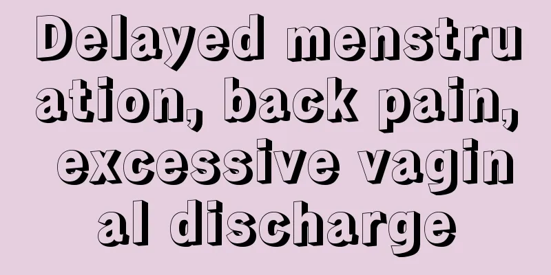 Delayed menstruation, back pain, excessive vaginal discharge