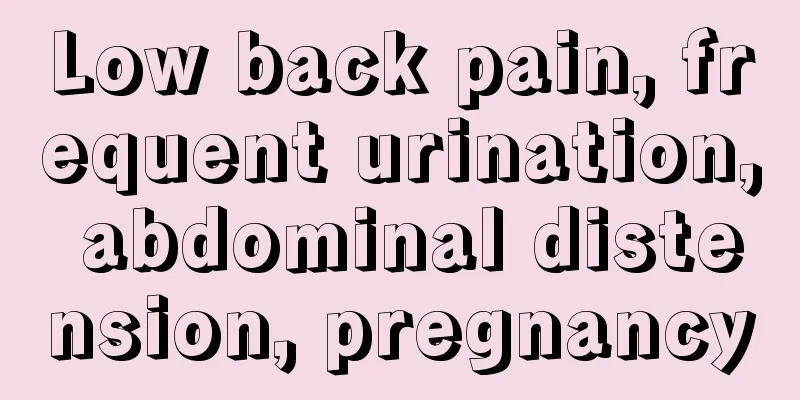 Low back pain, frequent urination, abdominal distension, pregnancy