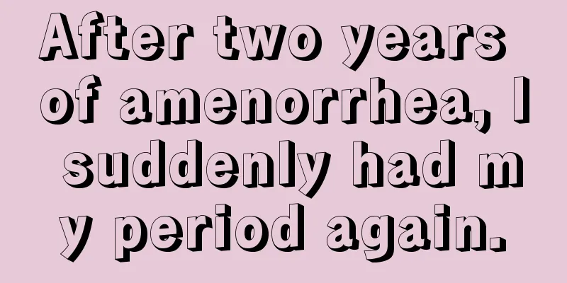 After two years of amenorrhea, I suddenly had my period again.