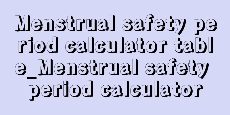 Menstrual safety period calculator table_Menstrual safety period calculator