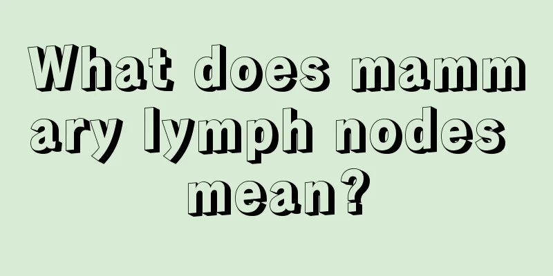 What does mammary lymph nodes mean?