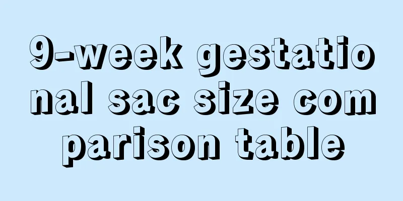 9-week gestational sac size comparison table