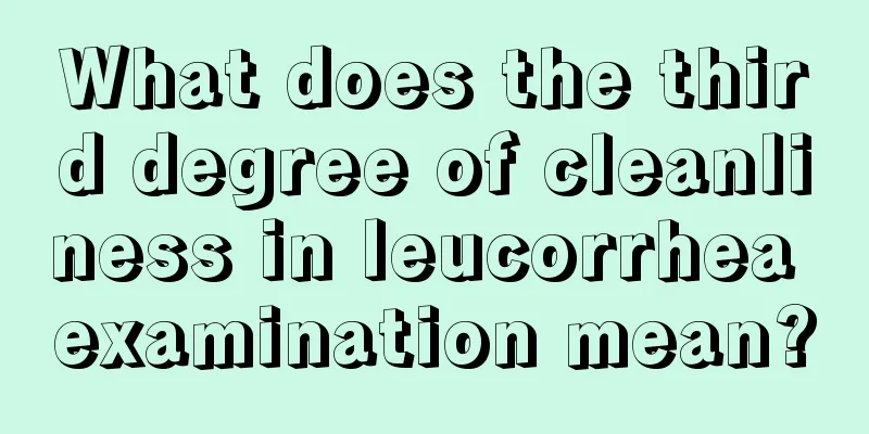 What does the third degree of cleanliness in leucorrhea examination mean?