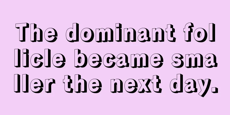 The dominant follicle became smaller the next day.