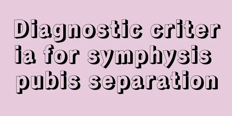 Diagnostic criteria for symphysis pubis separation