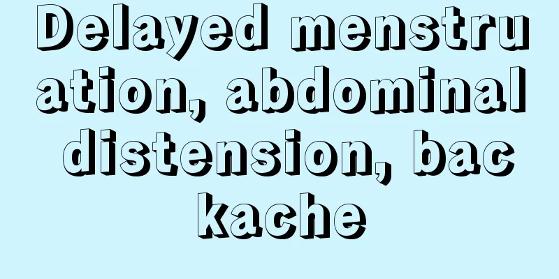 Delayed menstruation, abdominal distension, backache