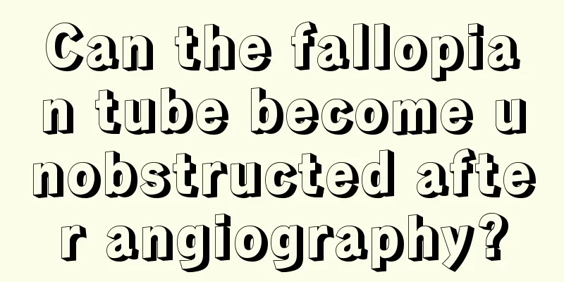 Can the fallopian tube become unobstructed after angiography?