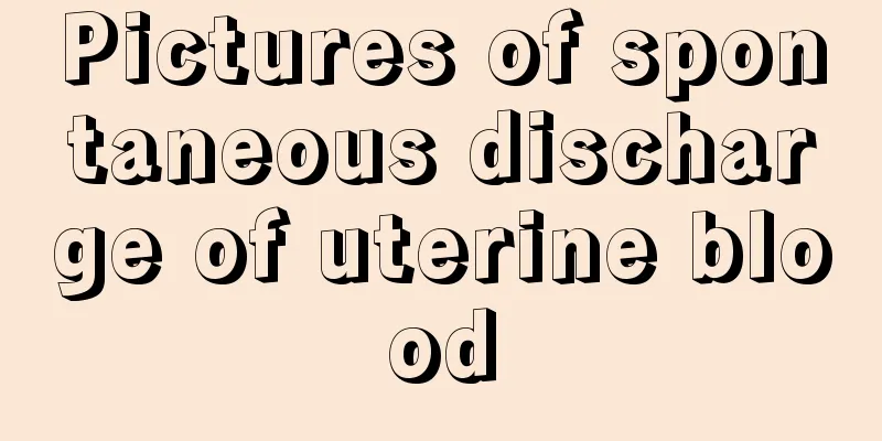 Pictures of spontaneous discharge of uterine blood