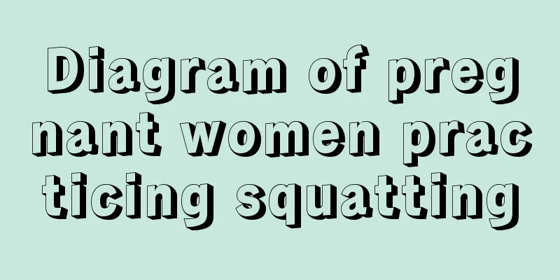 Diagram of pregnant women practicing squatting