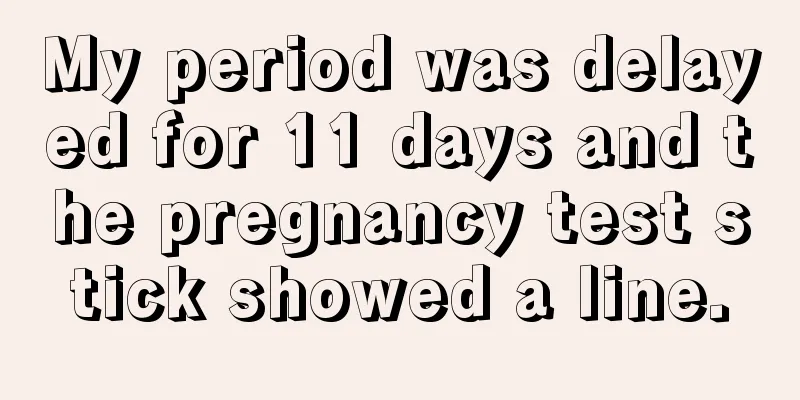 My period was delayed for 11 days and the pregnancy test stick showed a line.