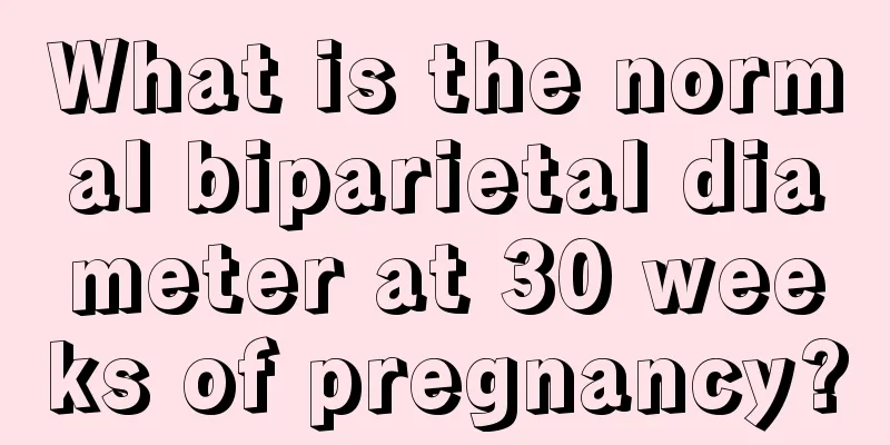 What is the normal biparietal diameter at 30 weeks of pregnancy?