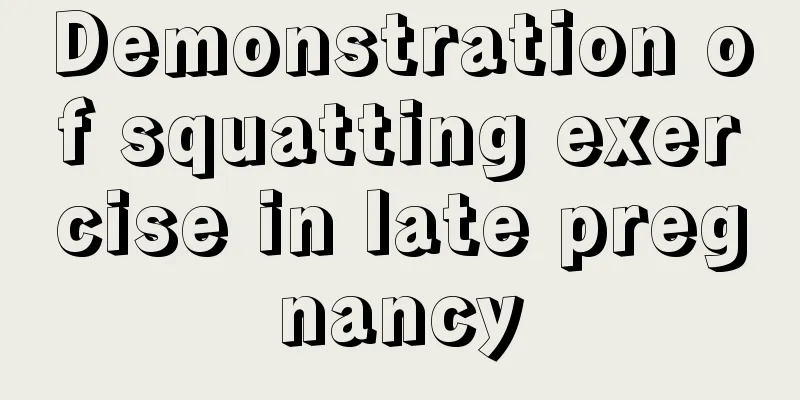 Demonstration of squatting exercise in late pregnancy