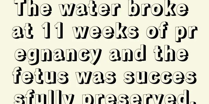 The water broke at 11 weeks of pregnancy and the fetus was successfully preserved.