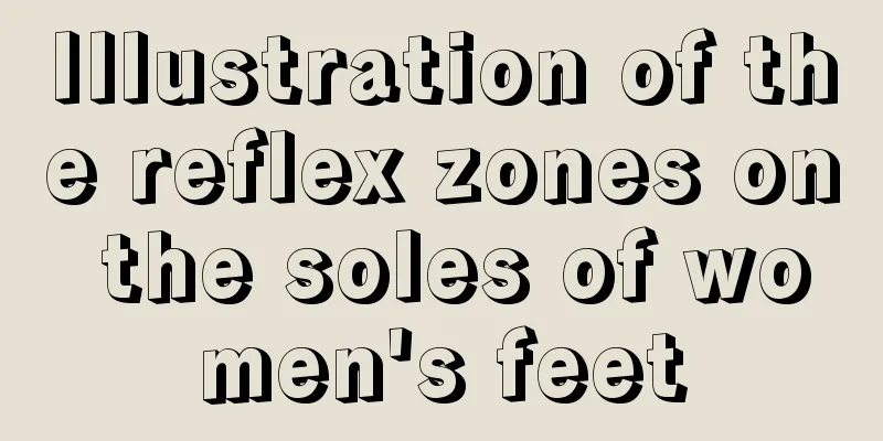 Illustration of the reflex zones on the soles of women's feet