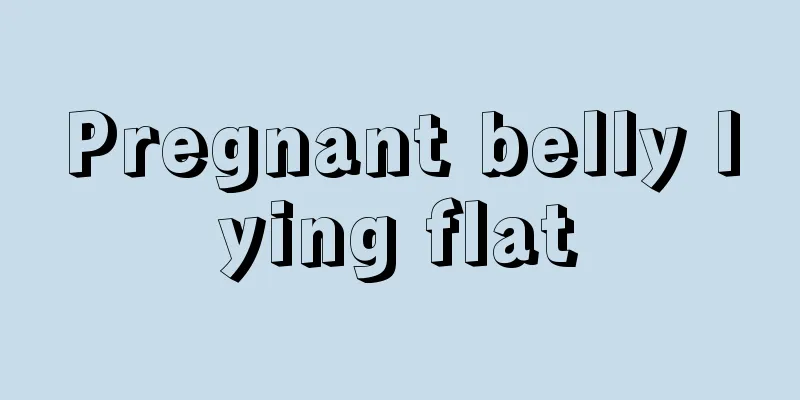 Pregnant belly lying flat