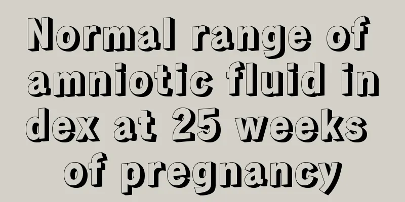 Normal range of amniotic fluid index at 25 weeks of pregnancy