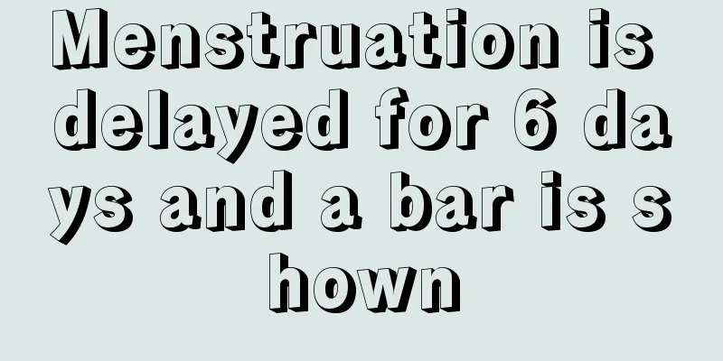 Menstruation is delayed for 6 days and a bar is shown