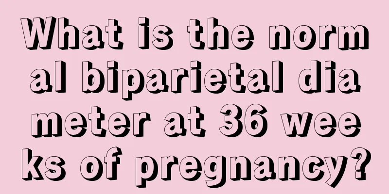 What is the normal biparietal diameter at 36 weeks of pregnancy?