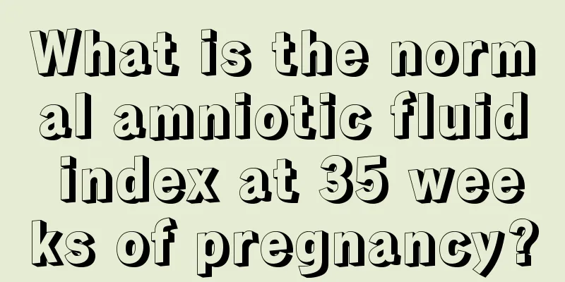 What is the normal amniotic fluid index at 35 weeks of pregnancy?