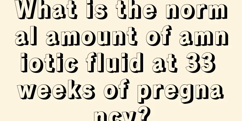 What is the normal amount of amniotic fluid at 33 weeks of pregnancy?