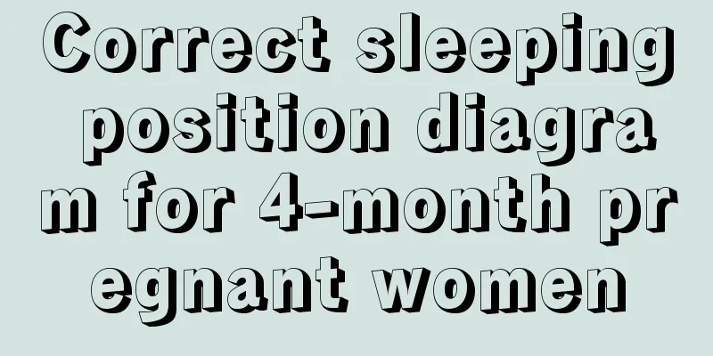 Correct sleeping position diagram for 4-month pregnant women