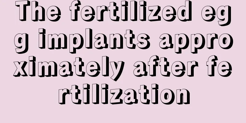 The fertilized egg implants approximately after fertilization