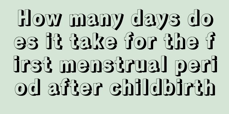 How many days does it take for the first menstrual period after childbirth