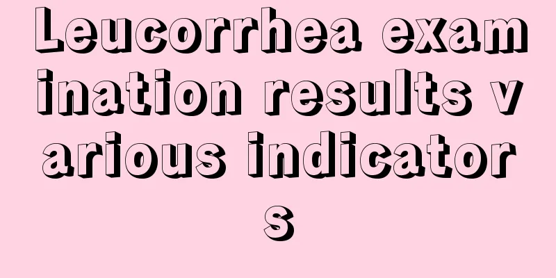 Leucorrhea examination results various indicators