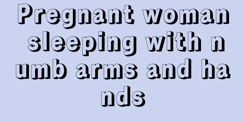 Pregnant woman sleeping with numb arms and hands