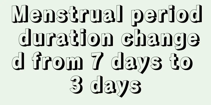 Menstrual period duration changed from 7 days to 3 days