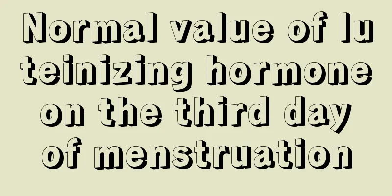 Normal value of luteinizing hormone on the third day of menstruation