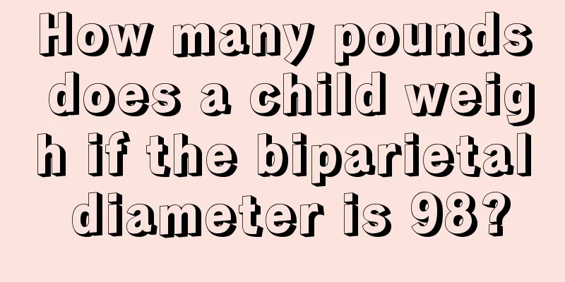 How many pounds does a child weigh if the biparietal diameter is 98?