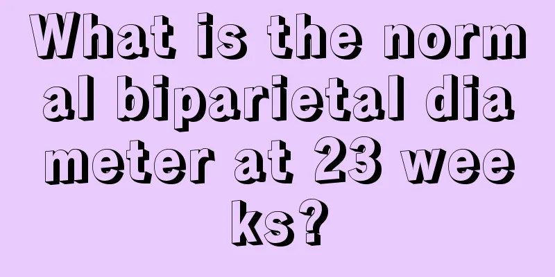 What is the normal biparietal diameter at 23 weeks?