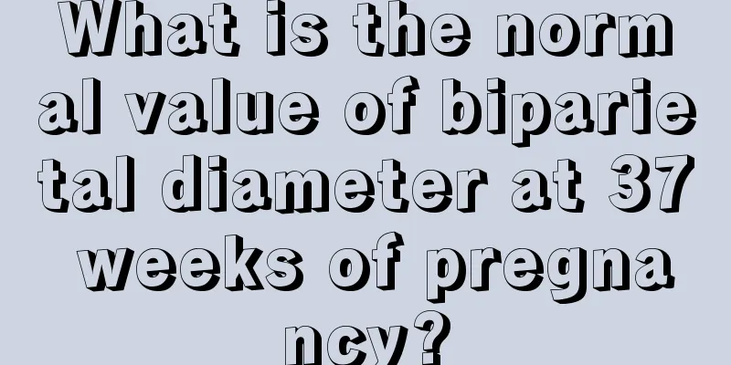 What is the normal value of biparietal diameter at 37 weeks of pregnancy?