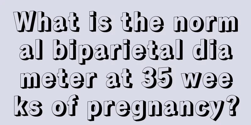 What is the normal biparietal diameter at 35 weeks of pregnancy?