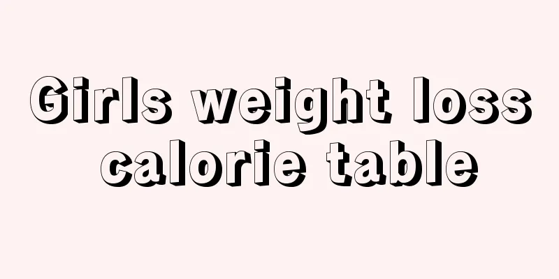 Girls weight loss calorie table