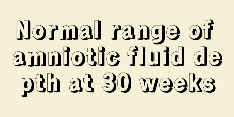 Normal range of amniotic fluid depth at 30 weeks