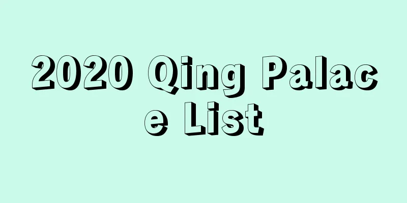 2020 Qing Palace List