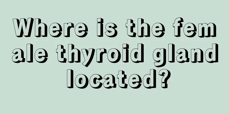 Where is the female thyroid gland located?