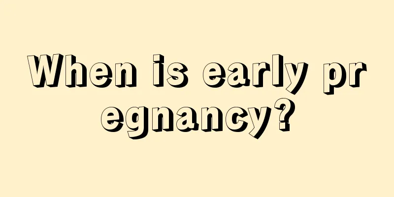 When is early pregnancy?